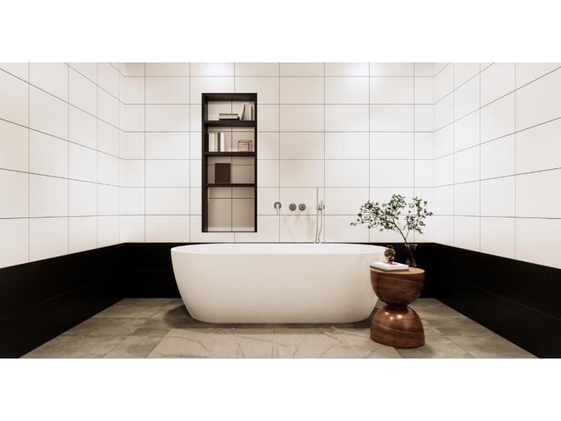 сучасна плитка для ванної кімнати великоформатна керамограніт матова поверхня